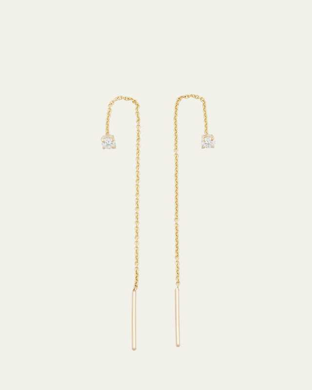 Round Diamond Floating Threader Earrings